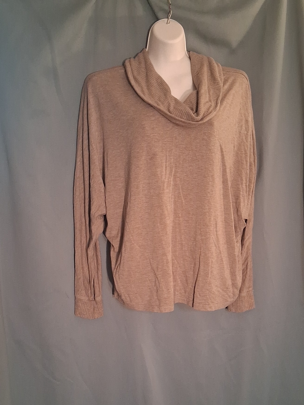 Beige Cowl Neck Women's Sweater